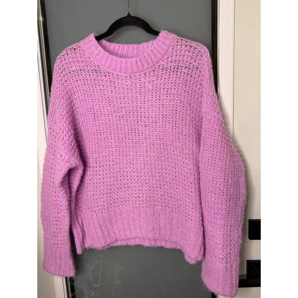 Chelsea28 Loose Knit Crew Neck Sweater Light Purple Size S - Picture 3 of 7